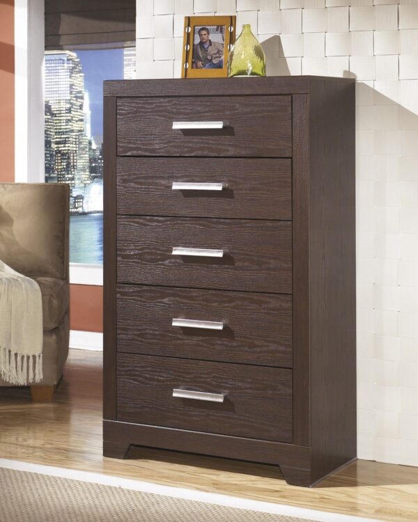 Queen Brown Finished 5 Drawer Chest - Image 2